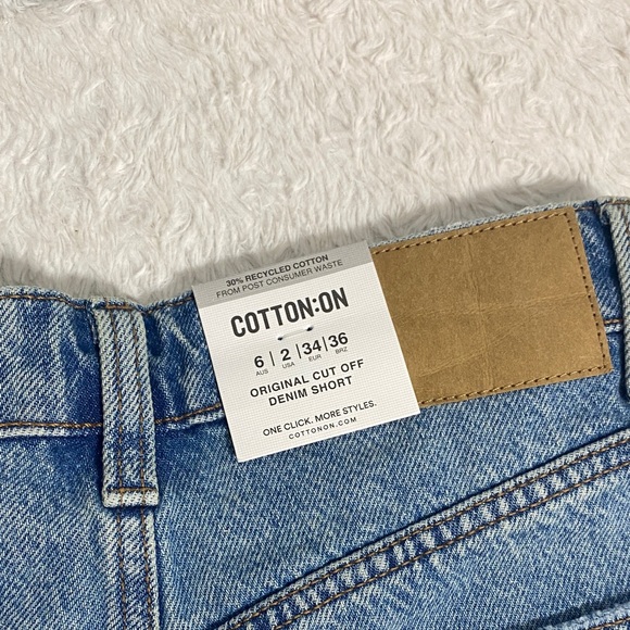 Cotton On Light Blue Cut off Denim Shorts NWT - Picture 5 of 5